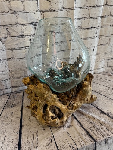 Vaso decorativo legno - , vetro