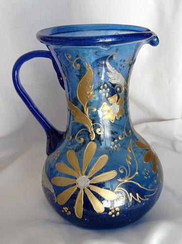 Brocca vetro blu - blu, con