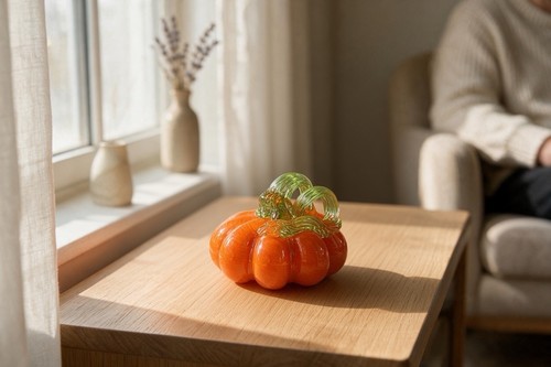 Ornamento zucca vetro - , soffiato